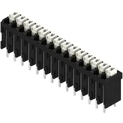 PCB terminal, 14 pole, pitch 3.81 mm, AWG 28-14, 12 A, spring-clamp connection, black, 1870910000