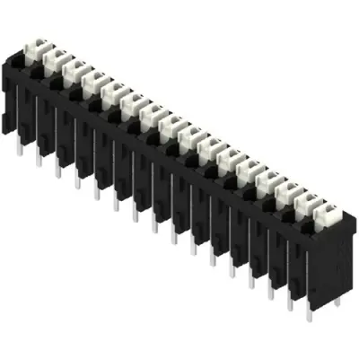 PCB terminal, 16 pole, pitch 3.81 mm, AWG 28-14, 12 A, spring-clamp connection, black, 1870930000 - 1