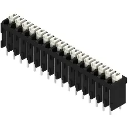 PCB terminal, 16 pole, pitch 3.81 mm, AWG 28-14, 12 A, spring-clamp connection, black, 1870930000