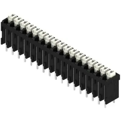 PCB terminal, 17 pole, pitch 3.81 mm, AWG 28-14, 12 A, spring-clamp connection, black, 1870940000 - 1