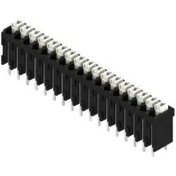 PCB terminal, 17 pole, pitch 3.81 mm, AWG 28-14, 12 A, spring-clamp connection, black, 1870940000