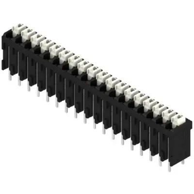 PCB terminal, 18 pole, pitch 3.81 mm, AWG 28-14, 12 A, spring-clamp connection, black, 1870950000 - 1