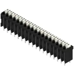 PCB terminal, 18 pole, pitch 3.81 mm, AWG 28-14, 12 A, spring-clamp connection, black, 1870950000