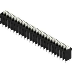PCB terminal, 24 pole, pitch 3.81 mm, AWG 28-14, 12 A, spring-clamp connection, black, 1871010000