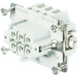 Socket contact insert, 3, 6 pole, equipped, push-in, with PE contact, 1873520000