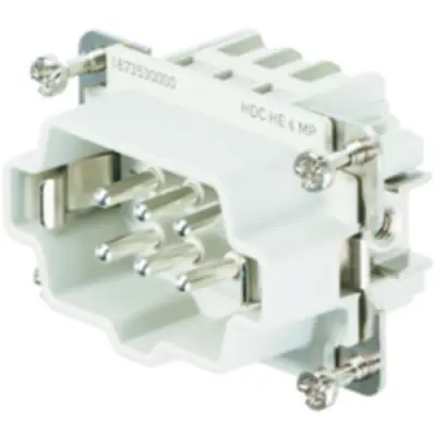 Pin contact insert, 3, 6 pole, equipped, push-in, with PE contact, 1873530000 - 1