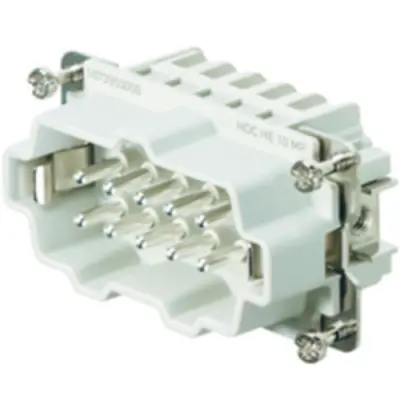 Pin contact insert, 4, 10 pole, equipped, push-in, with PE contact, 1873550000 - 1