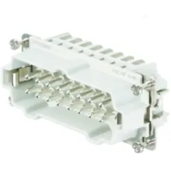 Pin contact insert, 6, 16 pole, equipped, push-in, with PE contact, 1873570000