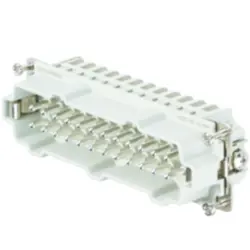 Pin contact insert, 8, 24 pole, equipped, push-in, with PE contact, 1873590000