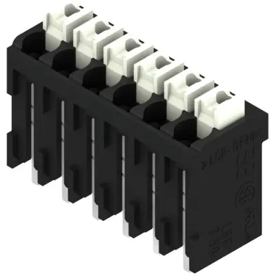 PCB terminal, 6 pole, pitch 3.5 mm, AWG 28-14, 12 A, spring-clamp connection, black, 1874320000 - 1