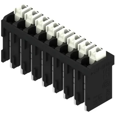 PCB terminal, 8 pole, pitch 3.5 mm, AWG 28-14, 12 A, spring-clamp connection, black, 1874350000 - 1