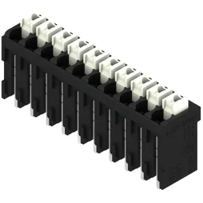 PCB terminal, 10 pole, pitch 3.5 mm, AWG 28-14, 12 A, spring-clamp connection, black, 1874380000 - 1