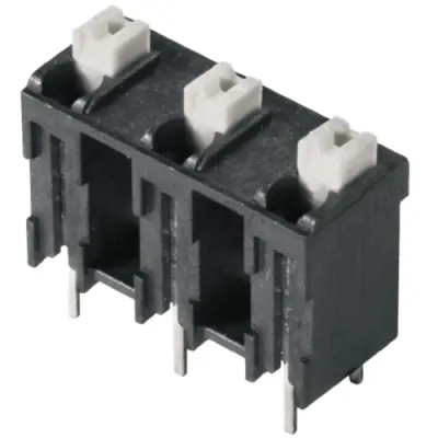 PCB terminal, 3 pole, pitch 7.62 mm, AWG 28-14, 12 A, spring-clamp connection, black, 1874650000 - 1