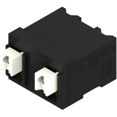PCB terminal, 2 pole, pitch 7.62 mm, AWG 28-14, 12 A, spring-clamp connection, black, 1874700000 - 1