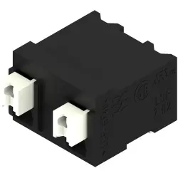 PCB terminal, 2 pole, pitch 7.62 mm, AWG 28-14, 12 A, spring-clamp connection, black, 1874700000