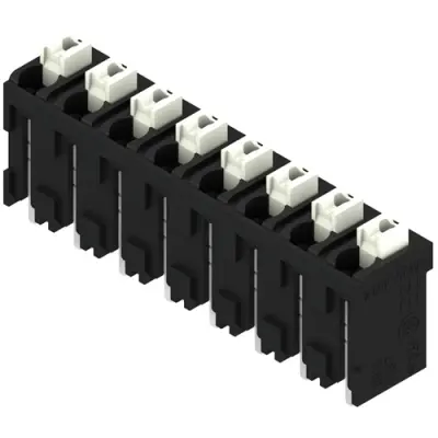PCB terminal, 8 pole, pitch 5.08 mm, AWG 28-14, 12 A, spring-clamp connection, black, 1875610000 - 1