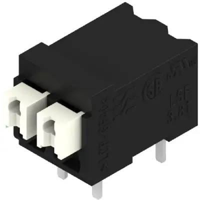 PCB terminal, 2 pole, pitch 3.81 mm, AWG 28-14, 12 A, spring-clamp connection, black, 1875920000 - 1