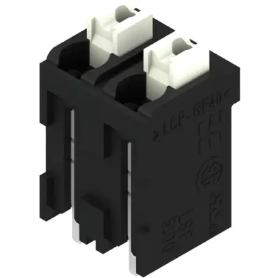 PCB terminal, 2 pole, pitch 5 mm, AWG 28-14, 12 A, spring-clamp connection, black, 1876020000 - 1