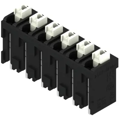 PCB terminal, 6 pole, pitch 5.08 mm, AWG 28-14, 12 A, spring-clamp connection, black, 1876180000 - 1