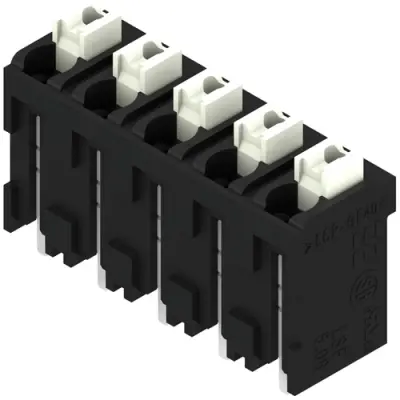 PCB terminal, 5 pole, pitch 5.08 mm, AWG 28-14, 12 A, spring-clamp connection, black, 1876290000 - 1