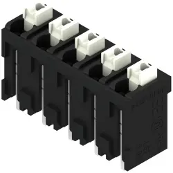 PCB terminal, 5 pole, pitch 5.08 mm, AWG 28-14, 12 A, spring-clamp connection, black, 1876290000
