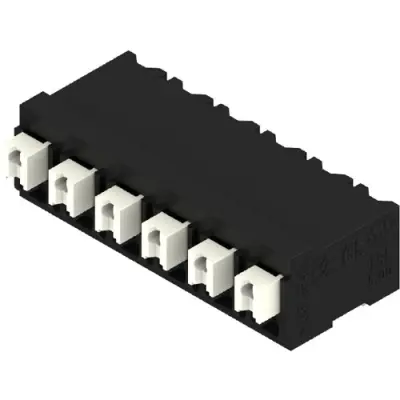 PCB terminal, 6 pole, pitch 5 mm, AWG 28-14, 12 A, spring-clamp connection, black, 1876300000 - 1