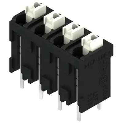 PCB terminal, 4 pole, pitch 5.08 mm, AWG 28-14, 12 A, spring-clamp connection, black, 1876360000 - 1