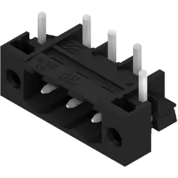 Pin header, 3 pole, pitch 5.08 mm, angled, black, 1876860000