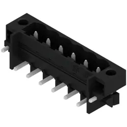Pin header, 6 pole, pitch 5.08 mm, angled, black, 1876960000