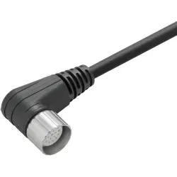 Sensor actuator cable, M23-cable socket, angled to open end, 12 pole, 5 m, PUR, black, 8 A, 1877440500