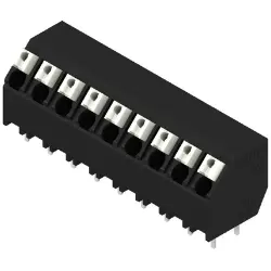 PCB terminal, 9 pole, pitch 5 mm, AWG 28-14, 12 A, spring-clamp connection, black, 1884430000