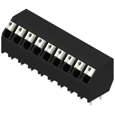 PCB terminal, 9 pole, pitch 5 mm, AWG 28-14, 12 A, spring-clamp connection, black, 1884430000 - 1