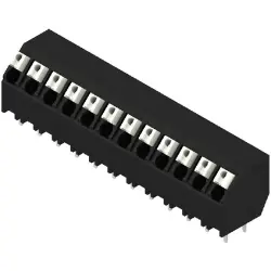 PCB terminal, 12 pole, pitch 5 mm, AWG 28-14, 12 A, spring-clamp connection, black, 1884460000