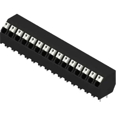 PCB terminal, 15 pole, pitch 5 mm, AWG 28-14, 12 A, spring-clamp connection, black, 1884510000 - 1