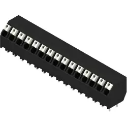 PCB terminal, 15 pole, pitch 5 mm, AWG 28-14, 12 A, spring-clamp connection, black, 1884510000