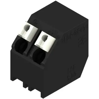 PCB terminal, 2 pole, pitch 5 mm, AWG 28-14, 12 A, spring-clamp connection, black, 1884530000 - 1