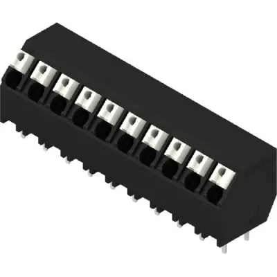 PCB terminal, 10 pole, pitch 5.08 mm, AWG 28-14, 12 A, spring-clamp connection, black, 1885100000 - 1