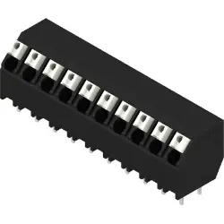 PCB terminal, 10 pole, pitch 5.08 mm, AWG 28-14, 12 A, spring-clamp connection, black, 1885100000