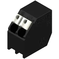 PCB terminal, 2 pole, pitch 3.5 mm, AWG 28-14, 12 A, spring-clamp connection, black, 1885180000