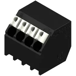 PCB terminal, 4 pole, pitch 3.5 mm, AWG 28-14, 12 A, spring-clamp connection, black, 1885200000