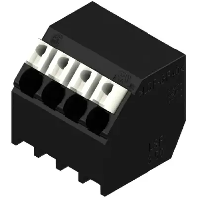 PCB terminal, 4 pole, pitch 3.5 mm, AWG 28-14, 12 A, spring-clamp connection, black, 1885200000 - 1