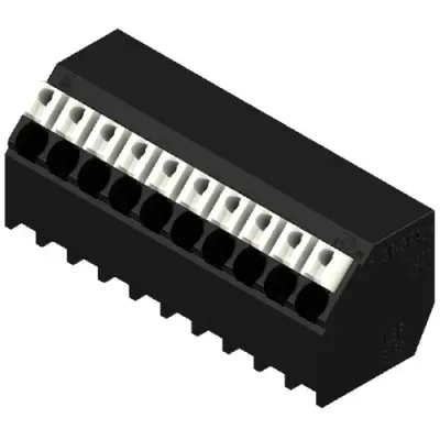 PCB terminal, 10 pole, pitch 3.5 mm, AWG 28-14, 12 A, spring-clamp connection, black, 1885260000 - 1