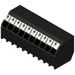 PCB terminal, 10 pole, pitch 3.5 mm, AWG 28-14, 12 A, spring-clamp connection, black, 1885260000