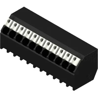 PCB terminal, 11 pole, pitch 3.5 mm, AWG 28-14, 12 A, spring-clamp connection, black, 1885270000 - 1