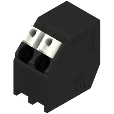 PCB terminal, 2 pole, pitch 3.81 mm, AWG 28-14, 12 A, spring-clamp connection, black, 1885410000 - 1