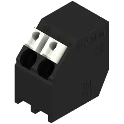 PCB terminal, 2 pole, pitch 3.81 mm, AWG 28-14, 12 A, spring-clamp connection, black, 1885410000