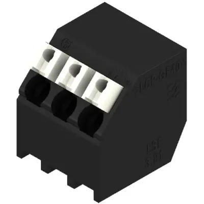 PCB terminal, 3 pole, pitch 3.81 mm, AWG 28-14, 12 A, spring-clamp connection, black, 1885420000 - 1