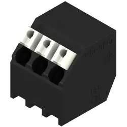PCB terminal, 3 pole, pitch 3.81 mm, AWG 28-14, 12 A, spring-clamp connection, black, 1885420000