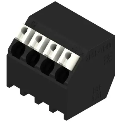 PCB terminal, 4 pole, pitch 3.81 mm, AWG 28-14, 12 A, spring-clamp connection, black, 1885430000 - 1