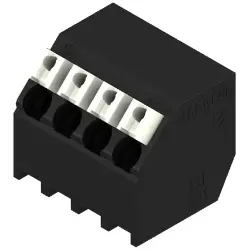 PCB terminal, 4 pole, pitch 3.81 mm, AWG 28-14, 12 A, spring-clamp connection, black, 1885430000